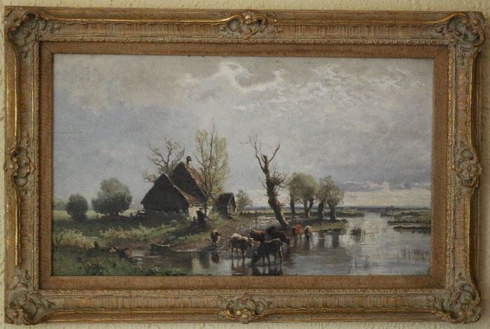 Antique Signed Oil on Canvas
