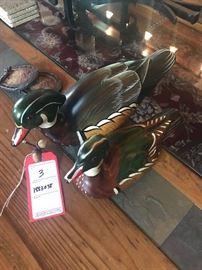 Lot 3: Two Hand Painted Wood Duck Decoys, Signed John Gewerth
