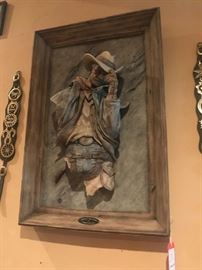 Lot 17: Limited Edition Steven Herrero Sculptural Wall Hanging, "Against the Wind"