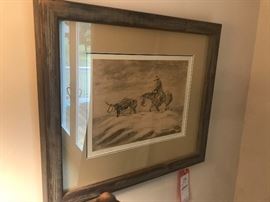 Lot 28: "Bustin Drifts" Etching by Max Evans