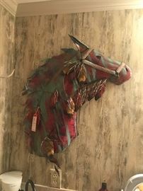 Lot 42: Signed & Numbered Enameled Metal Horse Head Sculpture, 137 of 580