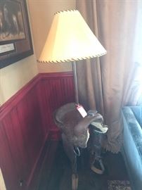 Lot 55: Custom Saddle Floor Lamp