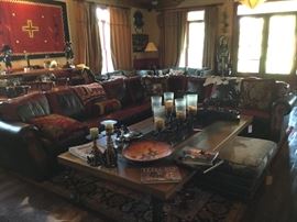 Lot 61: Custom Cowhide Upholstered L-Shaped Sectional Sofa (photo 2 of 2)