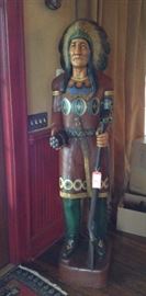Lot 72: Life-Sized Wooden Cigar Store Indian with Rifle