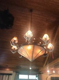 Lot 87A: Hide & Antler 11-Light Chandelier