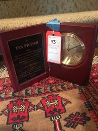 Lot 93: Tex McIver Presentation Clock 
