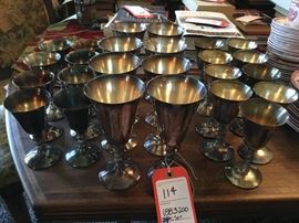 Lot 114: 24 Silverplated Goblets, 2 Sizes, Spain