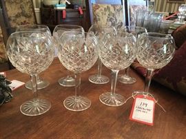 Lot 119: 8 Waterford Balloon Wine Glasses