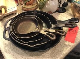 Lot 136: 6 Cast Iron Skillets