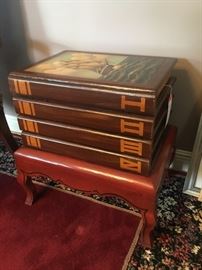 Lot 151: Ship Motif “Stacked Books” End Table