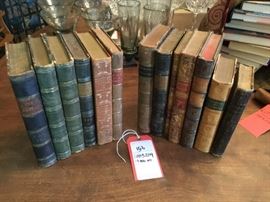 Lot 156: 13 Antique Leather Books