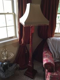 Lot 165: Red Chinoiserie Floor Lamp