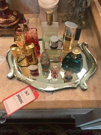 Lot 167: Perfume Bottles on Mirrored Tray