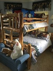 Lot 176: Log Bunk Beds