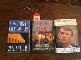 Lot 181: 3 Books Signed to Tex McIver by Zell Miller, Newt Gingrich, Oliver North (Photo 1 of 2)