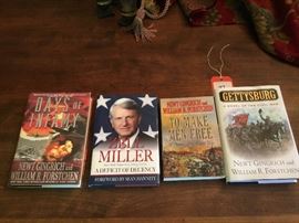 Lot 187: 4 Signed Books, Newt Gingrich, Zell Miller (Photo 1 of 2)