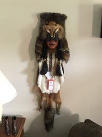 Lot 194: Native American Mask w/Pelts-Creek Tribe