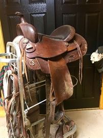 Lot 234: Simco Brown Leather Saddle 