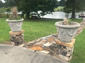 Lot 251: Pair Large Concrete Planters