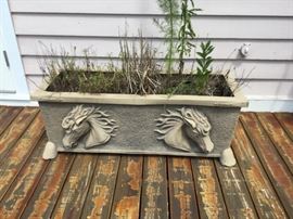 Lot 266: Pair of Horse Head Planters (Photo 1 of 2)
