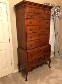 Antique 18th century New England Queen Anne High Boy Dresser