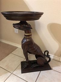 Antique French Whippet or Greyhound Calling Card Stand at 2 ft and 4 ins Tall
