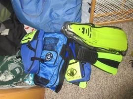 Snorkeling  and camping equipment