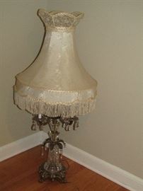 Silk Lamp shade with ornate lamp