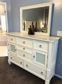 Matching dresser with mirror