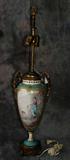Sevres porcelain and bronze vase mounted as a lamp, signed. Overall height: 32"