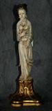 18/19th C Chinese carved ivory Quan Yin figureon a carved gilt-wood base. Ivory" 9" with base: 11 1/2"