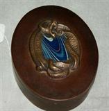 Tiffany and Co Signed bronze covered box.H:1.5" W:5" D:4"