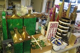 Christmas and decor in the garage