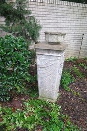 cement pedestal with planter