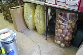 christmas decor in garage