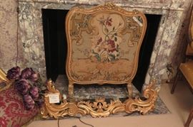 French fireplace screen and art nouveau fender