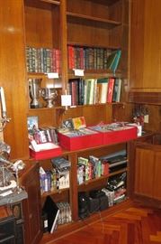 leather books, cds, dvds and decor