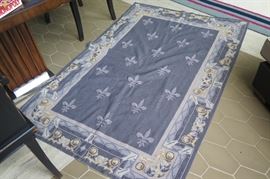 fleur di lis needlepoint rug
