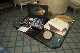 glass top coffee table