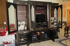 E J Victor breakfront,  chinoiserie, approx 8  or 9 feet wide