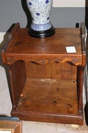 Handmade pine side table.  There are two of these. 