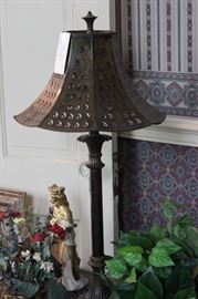 Metal lamp.  unusual.
