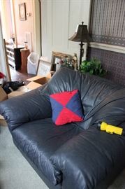 Matching leather chair to leather sofa in previous picture.  "Man Cave"