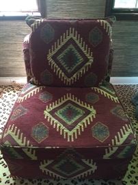 10. Domain Tribal Print Slipper Chair (32'' x 43'' x 29'')