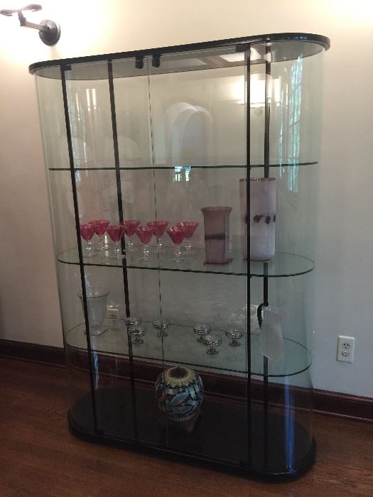 14. Curved Glass Display Cabinet (47'' x 16'' x 64'')