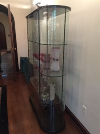 14. Curved Glass Display Cabinet (47'' x 16'' x 64'')