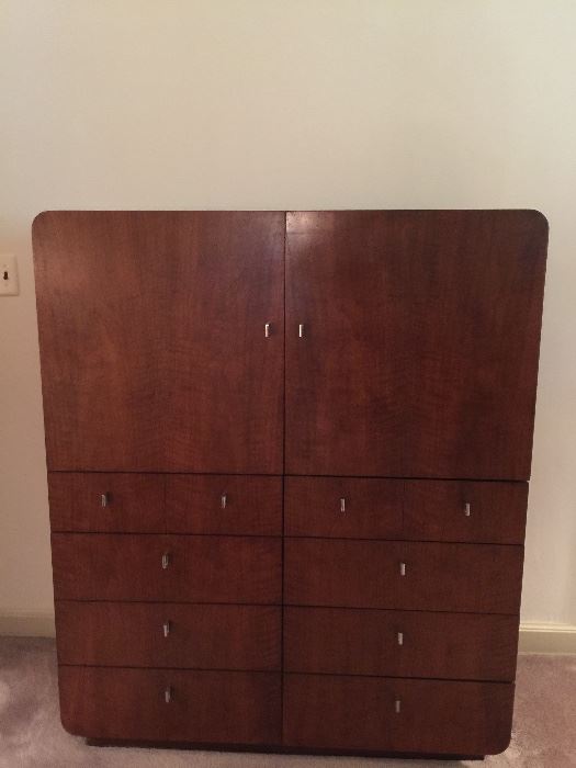22. Milo Baughman for Founders Walnut Man's Chest w/ Stainless Pulls (45'' x 19'' x 55'')