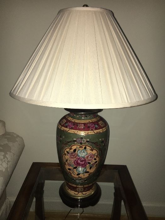 Pair of large ginger jar style decorative lamps