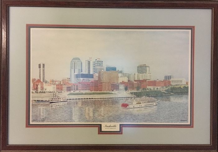 Nashville on the Cumberland print by Steve Ford, signed and numbered.