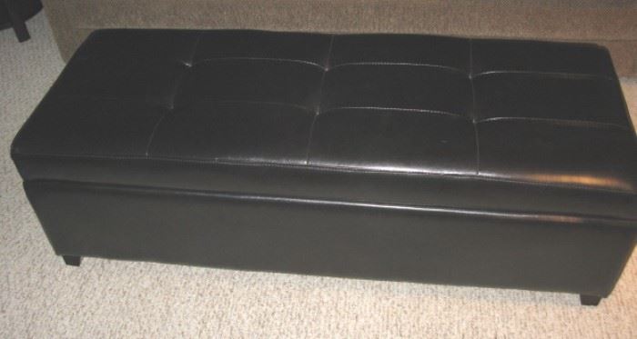Leather Bench with Storage